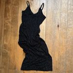 Marian & Maral Black Sparkle Ribbed Bodycon Maxi Dress Medium Photo 3
