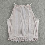 Chelsea and Violet Top Womens M Pink Collar Tie Ruffle Lace Trim Sleeveless Tank Photo 1