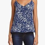 L'Agence NWT L’agence silk adjustable spaghetti strap tank navy blue and white size Small Photo 1