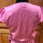 Wilfred  Aritzia Mademoiselle‎ Satin V-Neck Wrap Mini Dress in Bubble Pink Medium Photo 10