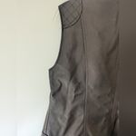 Charlie Paige  Faux Leather Ruffle Vest Brown Small Photo 8