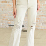 Judy Blue NWT High Rise Distressed 90'S Ivory Straight Jeans Sz 32 Photo 0