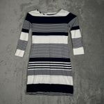 Lilly Pulitzer  Dress Womens XXS White Blue Striped Pima Cotton Cruise‎ Vacation Photo 1