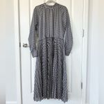 Birgitte Herskind Houndstooth Longsleeve Midi Dress Blue Size 12 Photo 4