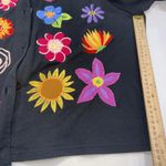 Michael Simon Lite Black Floral Embroidery Cotton Long Sleeve Cardigan Size 1X Photo 6