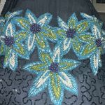 Alyce Designs Silk Beaded Formal Mini Dress Size 8 Floral Design Black Photo 4