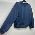 Zaful Womens Navy Blue Pullover Cropped Sweatshirt Size Medium Activewear Casual Photo 4