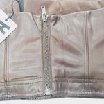 LPA Germano Faux Leather Tube Top in Dark Chocolate Medium Photo 6