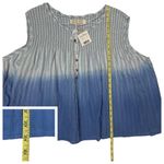 Free People NWT Little Bit of Something Ombre Blouse - Blue - Large Photo 3