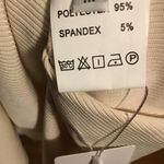 Ribbed Cream Midi open back Bodycon Short Sleeve Dress Size Medium Photo 8