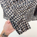 A Shirt Thing Penelope Ruffle Collar Checkered‎ Popover Blouse Size Small Blue Photo 5