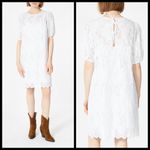 💕Samsøe Samsøe💕 Juni Eyelet Lace Shift Dress ~ Bright White Medium Photo 6