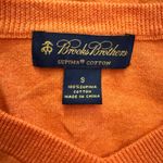Brooks Brothers  Supima Cotton V-Neck Sweater Women’s Small Orange Pullover Photo 2