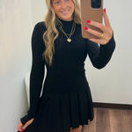  Free People Emmy Long Sleeve Minidress in Black Size Large Photo 0