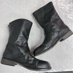 Steve Madden  Temmpt Black Leather Mid Rise Boots 8M moto back zipper Photo 3