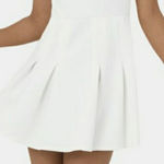 Halara V Neck Sleeveless Side Zipper Pleated Mini Golf Dress White S Photo 0