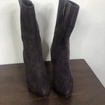 Alexandre Birman  Gray Metallic Silver Suede Heeled Ankle Booties Women's Size 8 Photo 2