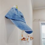Blue Denim Baseball Hat with Embroidered Logo Photo 1