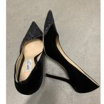 Jimmy Choo Love 100 Velvet Asymmetrical Glitter Toe Pumps Black Size US 10 Photo 2