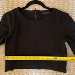 Alice + Olivia Black crop top, long sleeve, leather destails, zippers Photo 8