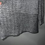 Attention Black White Marled Open Front Cardigan Sweater Women’s Size M Draped Hem Lightwe Photo 2