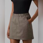 prAna Double Peak Skort Skirt Size 14 Color Mud Khaki Gorpcore Hiking Cotton NWT Photo 1