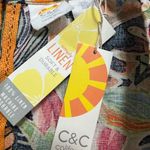 C&C California  100% Linen Tropical Print Shift Dress With Pockets Photo 8