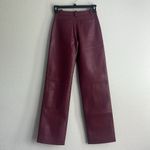 Aleksandre Akhalkatsishvili Faux Leather Pants in Burgundy, NWT, Size XS Red Photo 2