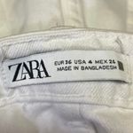 ZARA Women's White High Waisted Cut Off Frayed Raw Hem Denim Jean Shorts Size 4 Photo 3
