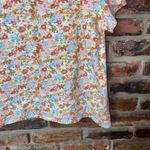 Kate Hill  Multicolored Floral Short Sleeve Henley Button Top Women's Size 2X Photo 2