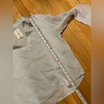 Calypso St. Barth Blue Linen Collared V-neck Top Photo 3