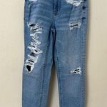 American Eagle Women’s stretch mom Skinny Blue Jeans w\Distressed size 00 reg Photo 0