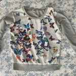 Boston Proper Colorful Butterfly Print Whimsical Crewneck Sweatshirt Size Small Photo 0