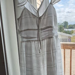 Altar'd State Altar’d State White Plaid Maxi S Dress Ruffle Straps tie sleeves desc milkmaid Photo 0