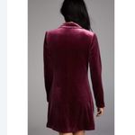 Yumi Kim  Velvet Suit Up Blazer Mini Dress in Burgundy Red XS Photo 4
