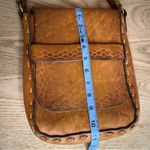 Vintage 1970s Hippie Bohemian Tooled Leather Tan Shoulder Bag Purse Photo 6