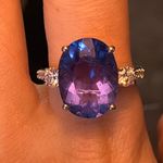 Color Changing Fluorite Sterling Silver Cocktail Ring Size 10 Blue Photo 1