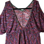 Free People  Vintage Y2K Butterfly Logo Deep Vee Open Shoulder Top Blouse Size XS Photo 2