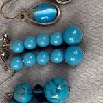 Set Of 3 Pairs Shades of Blue, Beaded & Teardrop Dangle Earrings Mixed Styles Blue Photo 15
