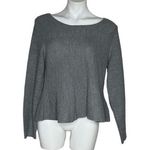 Torrid Grey Sweater Top Mixed Knit Texture Peplum Round Neck Size 0 Large NEW Photo 0