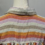 Lou & grey  Striped Linen Twist Front Shirt Women Small Preppy Beach Coastal Pink Photo 7