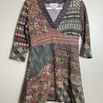 Sacred Threads Women Patchwork Micro Dress Tunic Y2K Babydoll Twee S Gilmore Hippie 3/4 Sleeve Photo 0