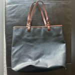 Fossil Textured Black Leather Tote Large Preowned Photo 1