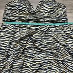 Swimsuits For All Swim Dress Handkerchief Hem Metallic Zebra Print Size 28 Tan Photo 8