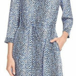 Diane Von Furstenberg  Freya Silk Blend‎ Shirt Dress in Snake Hearts Size 6 Photo 0