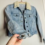 Rebecca Minkoff Light Blue Faux Fur Collar Clark Studded Denim Jacket Size XS Photo 9