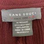 Sans Souci Boho Burgundy Cold Shoulder Tassels Bell Sleeves Top Photo 8