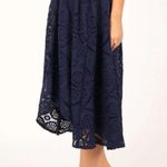 Petal and Pup  Amiri Navy Blue Lace High Low Midi Skirt S Photo 3