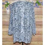 Rebecca Malone Women's Metallic Animal Print Thin Knit Top 1X 3/4 Sleeve Stretch Photo 4