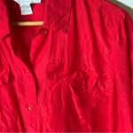 Petite Sophisticate 🏷️ RED SILK S/S Blouse Button Down Short S Vintage 90s Y2K Photo 2